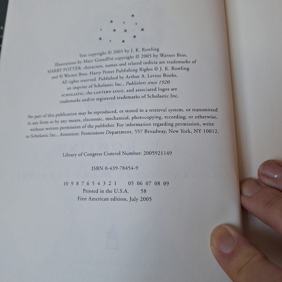 Harry Potter 1st American Edition 2005 Errors Hard Back Half Blood Prince - Picture 5 of 13